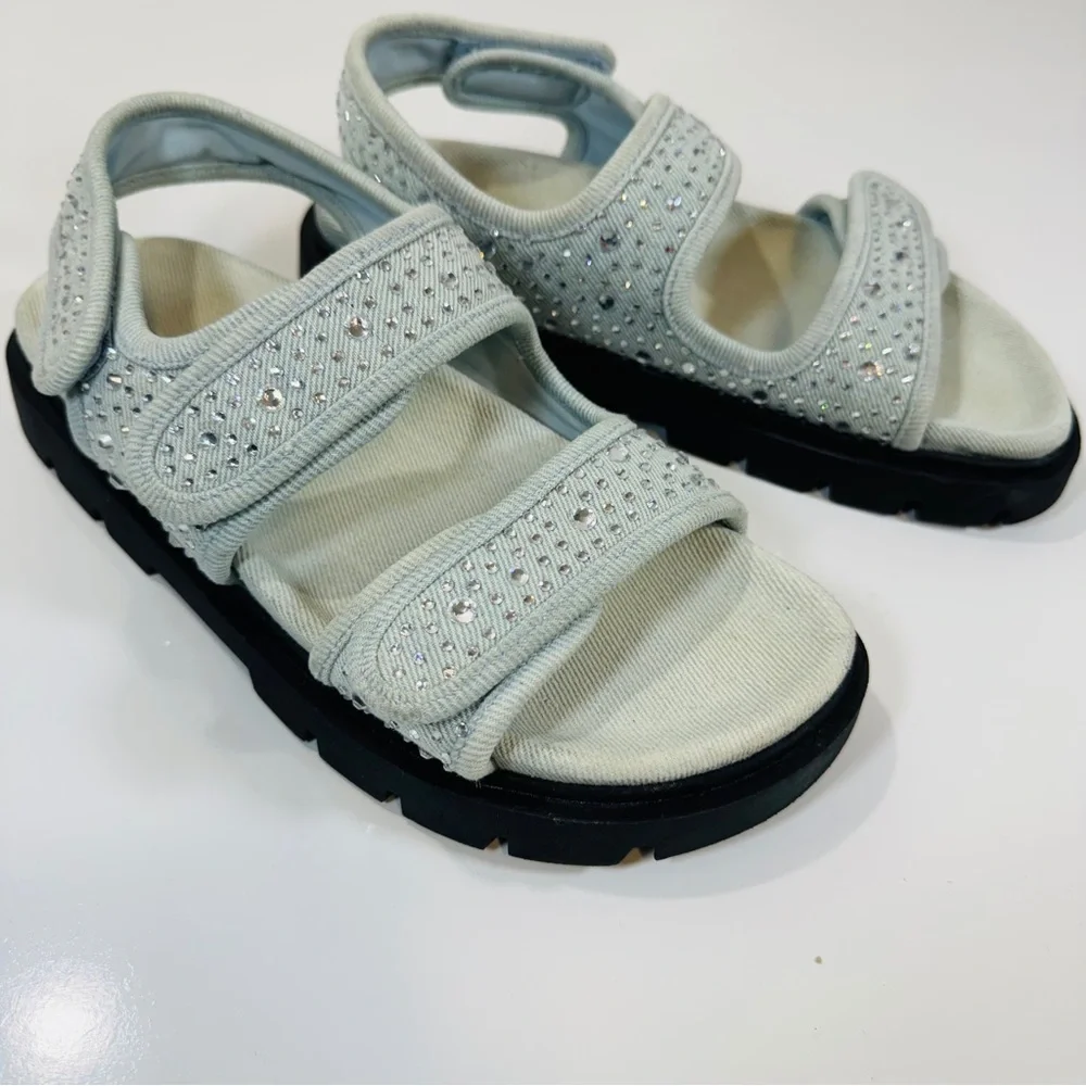 Zara‎ Light Blue Sandals with Crystals